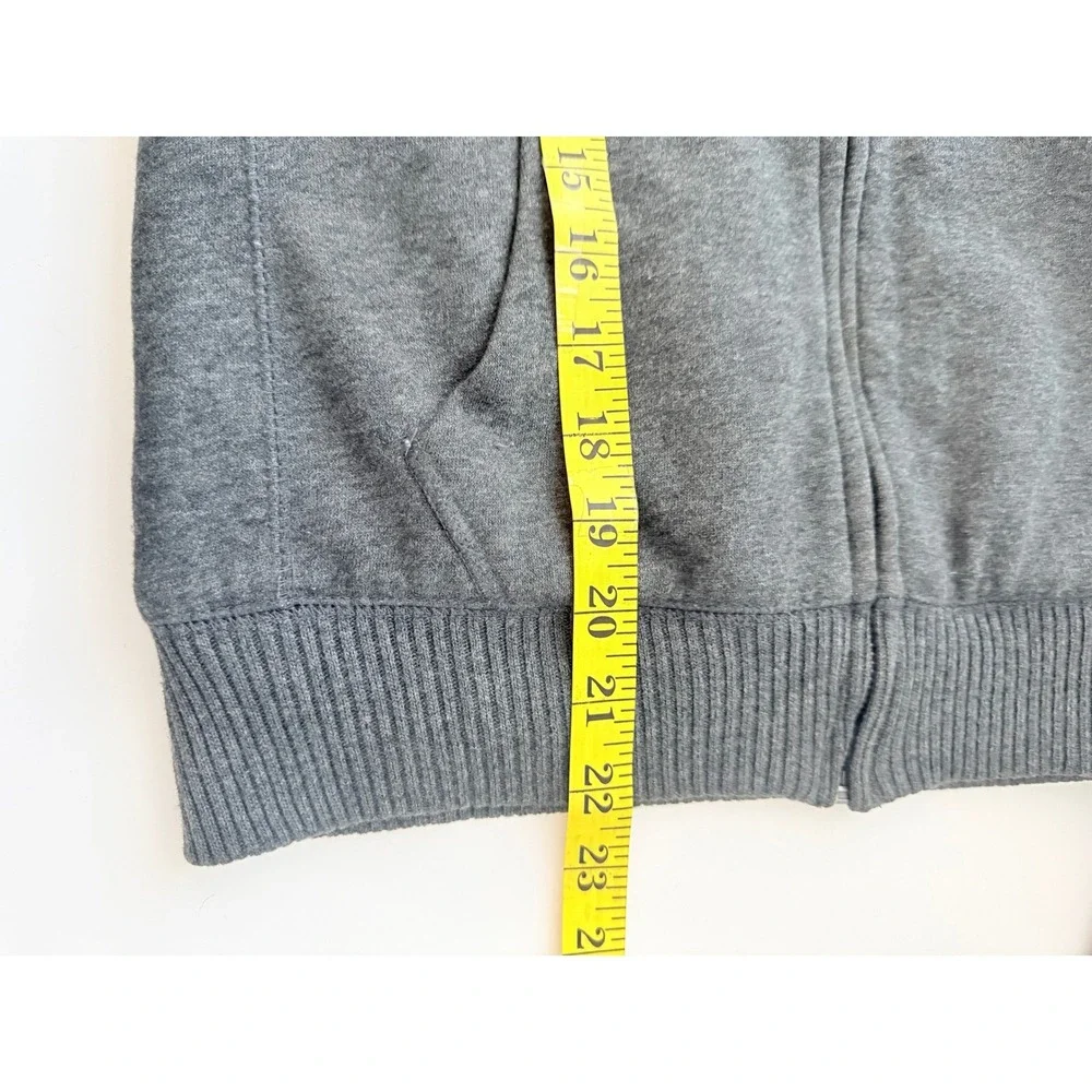 Y2K Aeropostale Aero New York Sherpa Lined Zip Up Hoodie Gray Medium